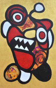 Ogoh-ogoh - Monster från Bali | Alexandra Leifovna Berggren | 2015, Akryl på duk, 86 x 140 cm